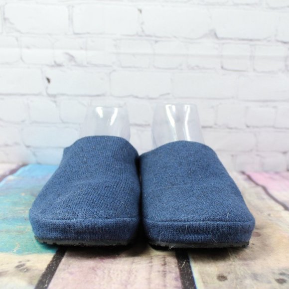 LL Bean Bright Navy Sweater Fleece Cozy Slippers Scuff Size 9 M - Picture 4 of 9